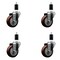 Service Caster 3.5'' Maroon Poly Wheel Swivel 1-3/8'' Expanding Stem Caster Set, 4PK SCC-EX20S3514-PPUB-MRN-138-4 - alternate 1